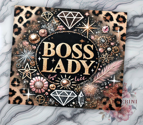 Boss Lady Glitter Leopard Glam 20oz Tumbler Wrap, Glam Decor, Fashionista Gift, Chic Tumbler, Sublimation Design Sublimation Li Zamperini 