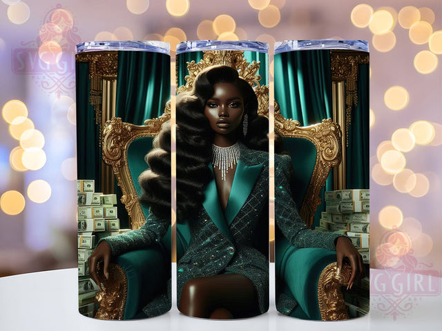 Boss Lady Melanin Queen Afro Woman Tumbler Wrap, Black Woman Design, 20oz Sublimation Tumbler, Melanin Queen Wrap, Empowered Woman Tumbler, Girl Boss Tumbler Design Sublimation SvggirlplusArt 