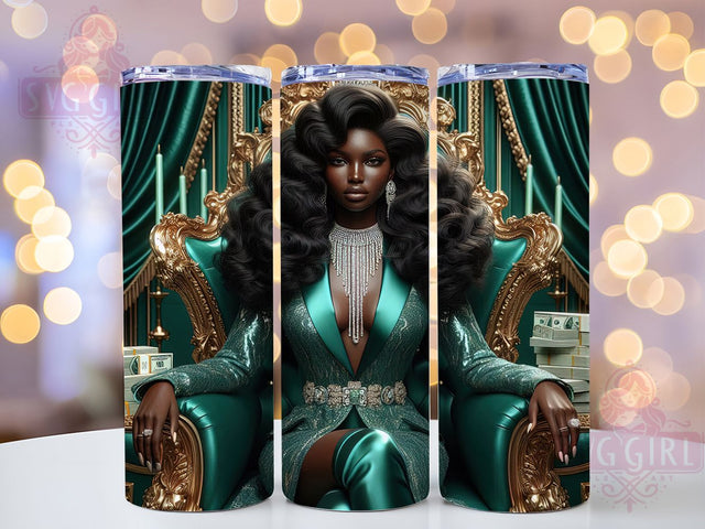Boss Lady Melanin Queen Afro Woman Tumbler Wrap, Black Woman Design, 20oz Sublimation Tumbler, Melanin Queen Wrap, Empowered Woman Tumbler, Girl Boss Tumbler Design Sublimation SvggirlplusArt 