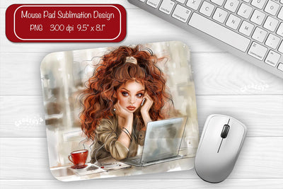 Boss Lady Mouse pad Sublimation designs Mouse pad Girl Boss Sublimation Createya Design 