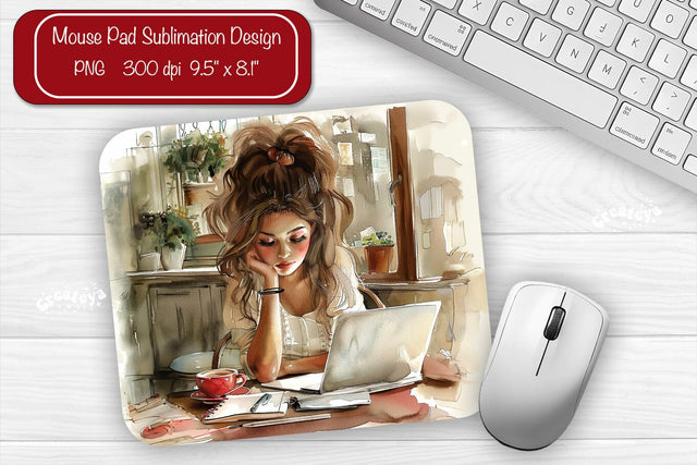 Boss Lady Mouse pad Sublimation designs Mouse pad Girl Boss Sublimation Createya Design 
