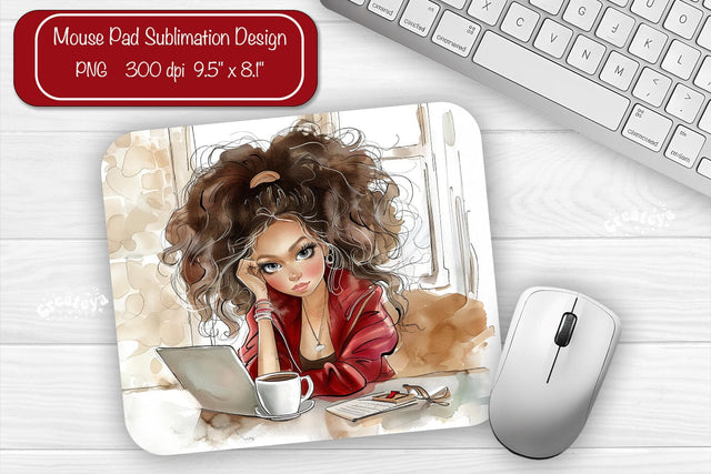 Boss Lady Mouse pad Sublimation designs Mouse pad Girl Boss Sublimation Createya Design 