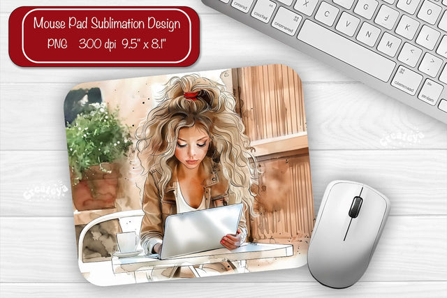 Boss Lady Mouse pad Sublimation designs Mouse pad Girl Boss Sublimation Createya Design 