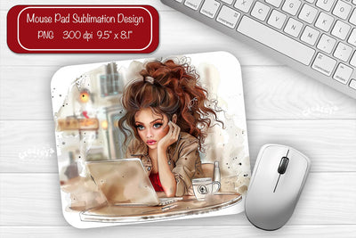 Boss Lady Mouse pad Sublimation designs Mouse pad Girl Boss Sublimation Createya Design 