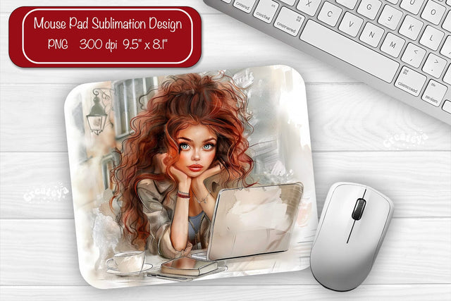 Boss Lady Mouse pad Sublimation designs Mouse pad Girl Boss Sublimation Createya Design 