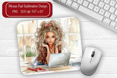 Boss Lady Mouse pad Sublimation designs Mouse pad Girl Boss Sublimation Createya Design 