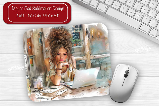 Boss Lady Mouse pad Sublimation designs Mouse pad Girl Boss Sublimation Createya Design 