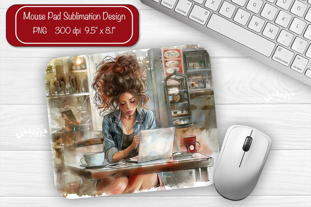 Boss Lady Mouse pad Sublimation designs Mouse pad Girl Boss Sublimation Createya Design 
