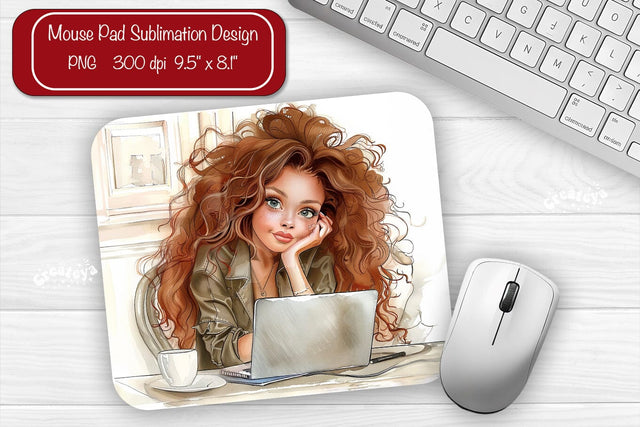 Boss Lady Mouse pad Sublimation designs Mouse pad Girl Boss Sublimation Createya Design 