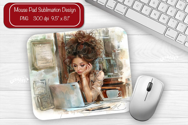 Boss Lady Mouse pad Sublimation designs Mouse pad Girl Boss Sublimation Createya Design 