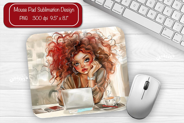 Boss Lady Mouse pad Sublimation designs Mouse pad Girl Boss Sublimation Createya Design 