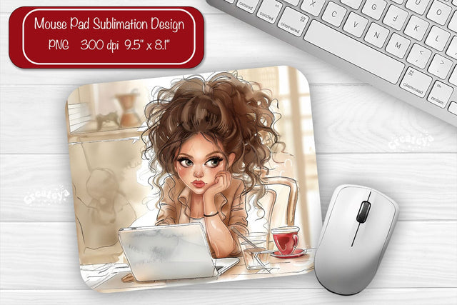 Boss Lady Mouse pad Sublimation designs Mouse pad Girl Boss Sublimation Createya Design 