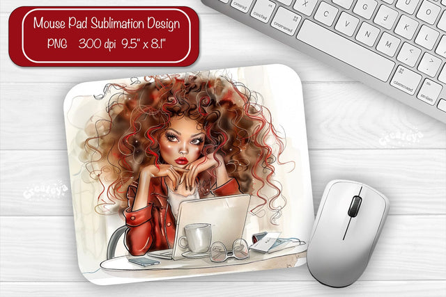 Boss Lady Mouse pad Sublimation designs Mouse pad Girl Boss Sublimation Createya Design 