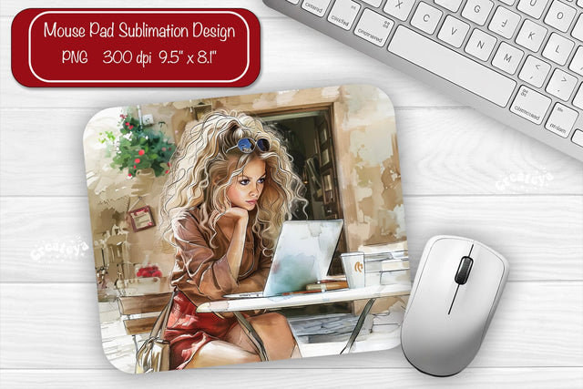 Boss Lady Mouse pad Sublimation designs Mouse pad Girl Boss Sublimation Createya Design 