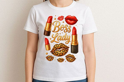 Boss Lady PNG Glam Lipstick Design SVG BillahCrafts 