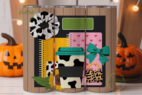 Boss Mode Cow Print 20oz Tumbler Wrap Sublimation PixelChick 