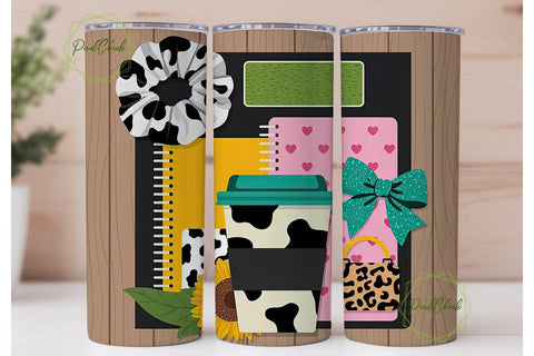 Boss Mode Cow Print 20oz Tumbler Wrap Sublimation PixelChick 