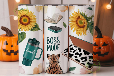 Boss Mode Leopard 20oz Tumbler Wrap Sublimation PixelChick 