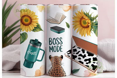 Boss Mode Leopard 20oz Tumbler Wrap Sublimation PixelChick 