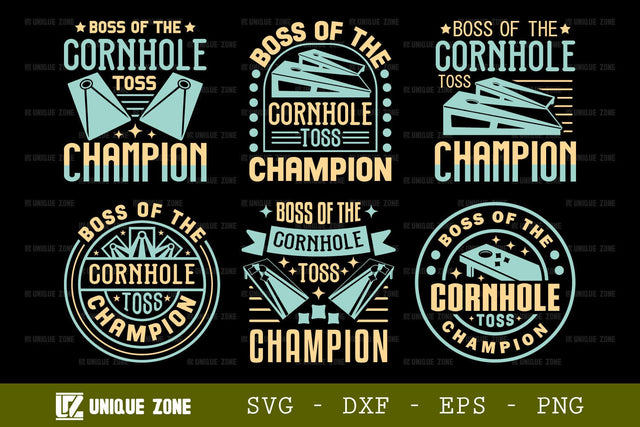 Boss Of The Cornhole Toss Champion SVG Cornhole Game Tshirt Bundle Cornhole Quote Design, TG 0007 SVG Unique Zone 