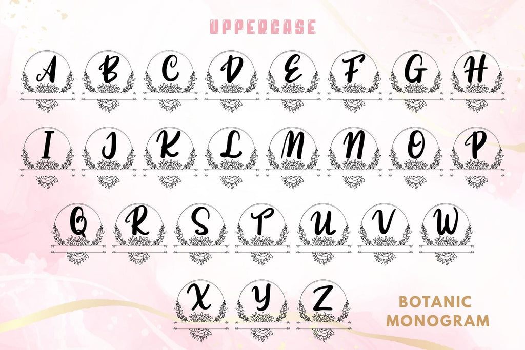 Botanic Monogram Font - So Fontsy