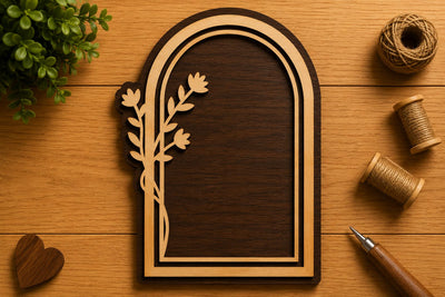 Botanical Arch Frame Laser Cut Svg File Design SVG Regulrcrative 