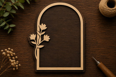 Botanical Arch Right Laser Cut Svg File Design SVG Regulrcrative 