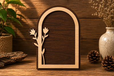 Botanical Arch Right Laser Cut Svg File Design SVG Regulrcrative 