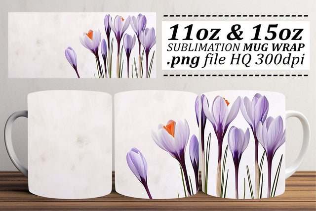 Botanical Beauty Blossom Mug Wrap Design Sublimation afrosvg 