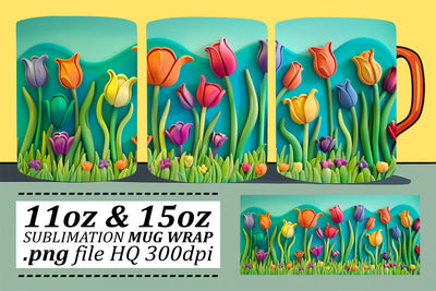 Botanical Beauty Mug Wrap - Sublimated Elegance for Cups Sublimation afrosvg 