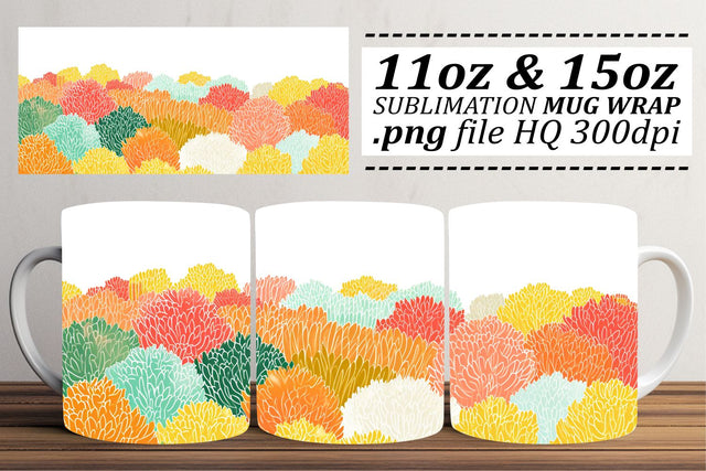 Botanical Bliss Floral Mug Sublimation Art Sublimation afrosvg 