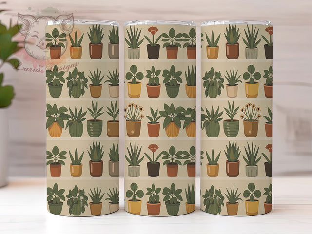 Botanical Bliss Plant Lover Tumbler Wrap, Garden Pattern Design, Botanical Print Art, Indoor Plant Wrap, Plant Mom Gift, Succulent Pattern Design, Green Thumb Decor Sublimation Lara' s Designs 
