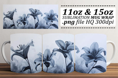 Botanical Blissful Blooms Mug Wrap Sublimation afrosvg 