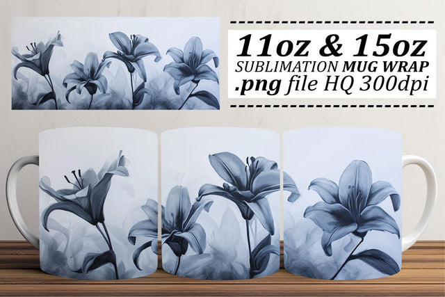 Botanical Blissful Blooms Mug Wrap Sublimation afrosvg 