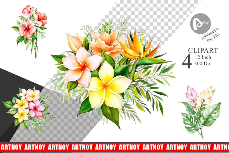 Botanical Bloom Clipart Sublimation artnoy 