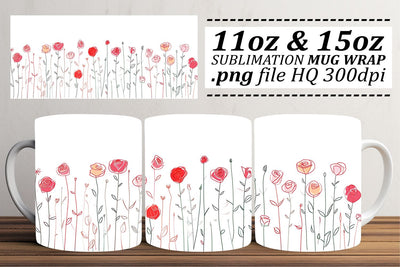 Botanical Bloom Fiesta Mug Wrap Design Sublimation afrosvg 
