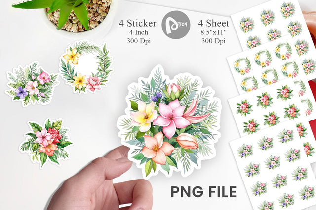 Botanical Bloom Sticker Sublimation artnoy 