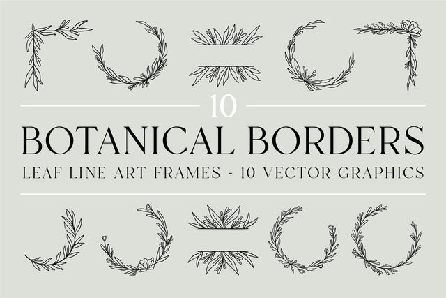 Botanical Border Bundle Of 10 SVG RFCreative 