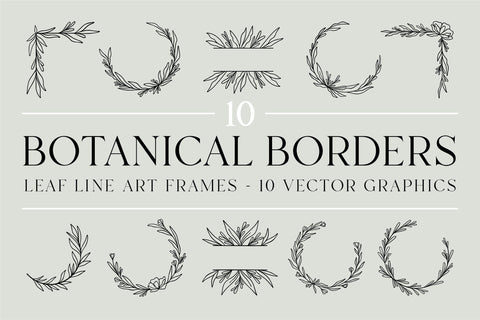 Botanical Border Bundle Of 10 SVG RFCreative 