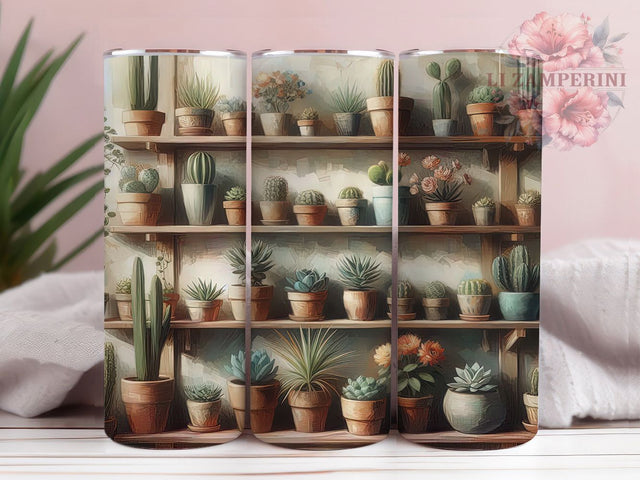 Botanical Cactus Succulent Plant Lover Tumbler Wrap, Plant Lover Tumbler, Succulent Tumbler Design, 20oz Plant Wrap, Botanical Sublimation Design, Greenery Tumbler Wrap Sublimation Li Zamperini 