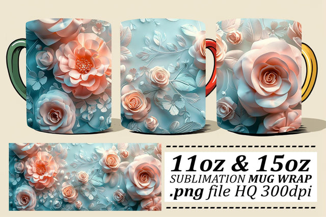 Botanical Charm Cup Design - Nature's Flourishing Palette Sublimation afrosvg 