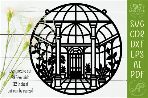 Botanical Conservatory Wall Art SVG, Victorian Greenhouse SVG APInspireddesigns 