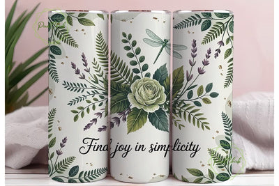 Botanical Dragonfly 20oz Tumbler Wrap Sublimation PixelChick 