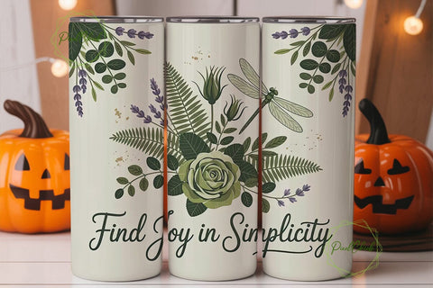 Botanical Dragonfly 20oz Tumbler Wrap Sublimation PixelChick 