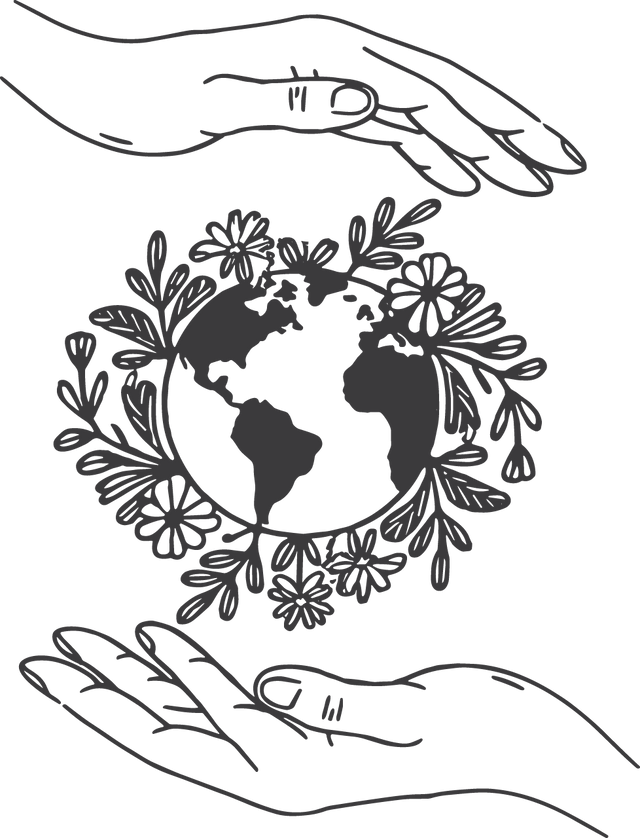 Botanical Earth in Woman Hands Svg file, Earth Svg, World with hands Svg, Floral World Svg, Earth day shirt svg, Save the earth digital file SVG DesignDestine 