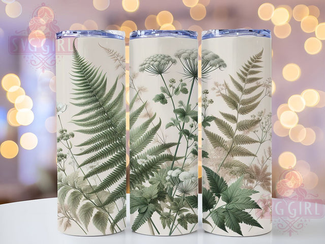 Botanical Fern Wildflower 20oz Tumbler, Botanical Tumbler, Fern Illustration, Wildflower Design, Sublimation Wrap, 20oz Tumbler, Nature Art, Floral Gift Sublimation SvggirlplusArt 