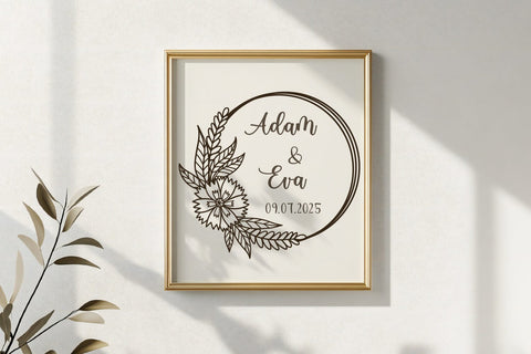 Botanical Floral Circle Frame SVG | Rustic Flower Wreath Cut File for Cricut & Silhouette SVG Tafti Art 