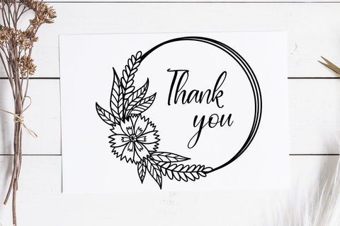 Botanical Floral Circle Frame SVG | Rustic Flower Wreath Cut File for Cricut & Silhouette SVG Tafti Art 