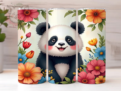 Botanical Floral Cute Panda Tumbler Wrap, Floral Panda Tumbler, Cute Panda Design, 20oz Tumbler Wrap, Panda Sublimation Design, Botanical Tumbler Art, Animal Lover Gift Sublimation Lara' s Designs 