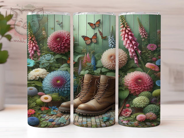 Botanical Gardening Floral Tumbler, Plant Lover Tumbler, Stylish 20oz Wrap, Sublimation Design, Trendy Gift Idea, Rustic Plant Wrap, Botanical Gardening Tumbler Sublimation Lara' s Designs 